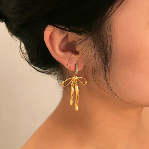 Gold_Bow_Earrings_For_Women